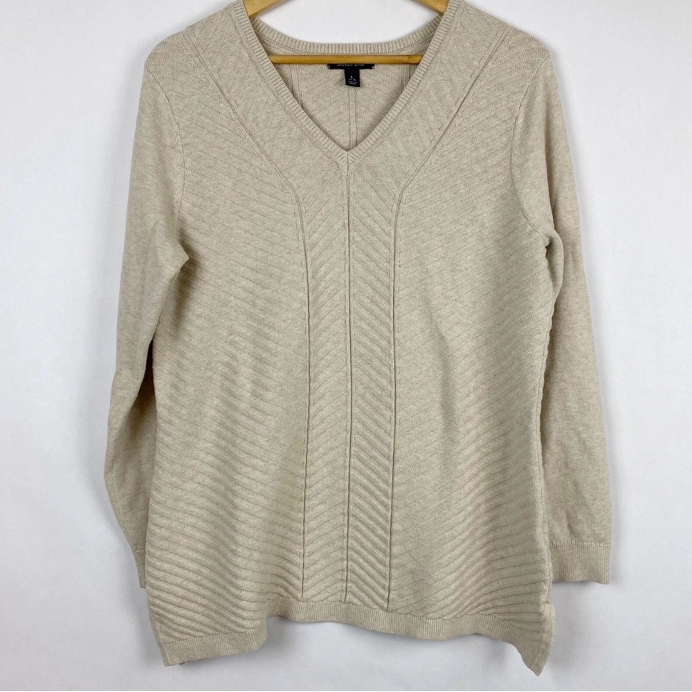 Land’s‎ End Women’s V-Neck Cream Sweater